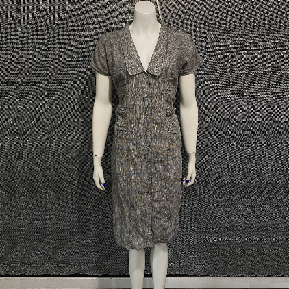 NWT Linen Grey Button Up Dress